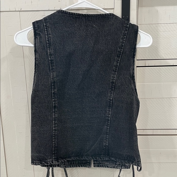 Washed Love Black Denim Vest - Picture 7 of 9